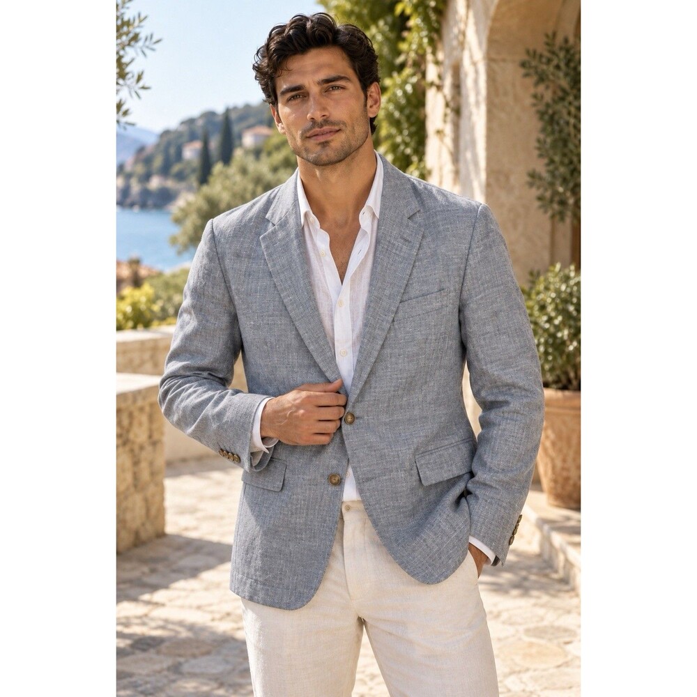 J Crew Ludlow Blazer Mens 40R Gray Cotton Linen Somelos Unstructured Notch F0127